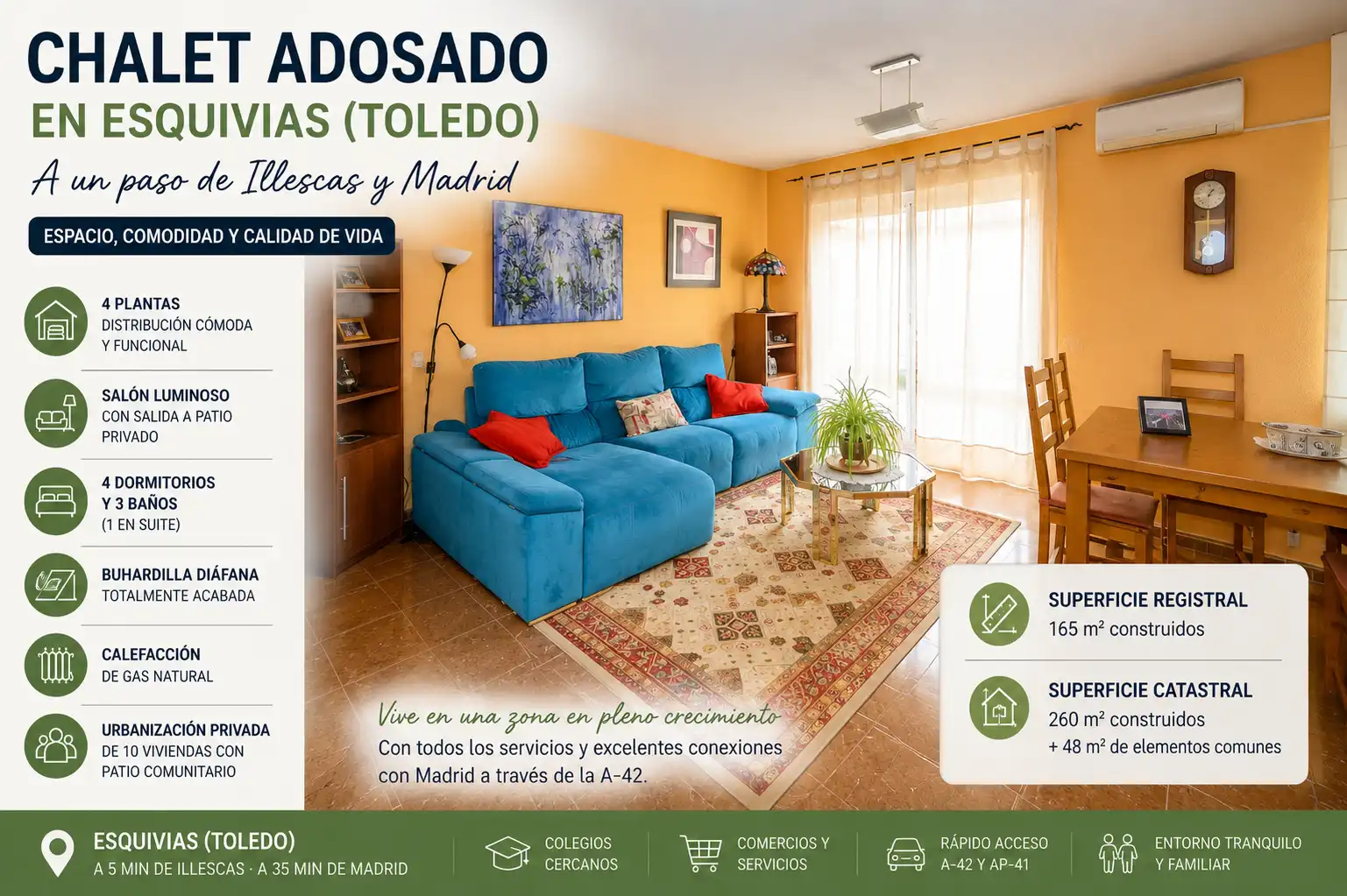 Bedroom of Detached homes for sale in Esquivias  with Air Conditioner, Heating and Balcony