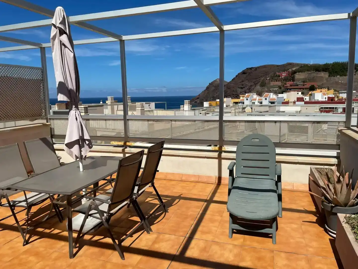 Terraza de Piso de alquiler en Gáldar con Piscina, Amueblado y Horno