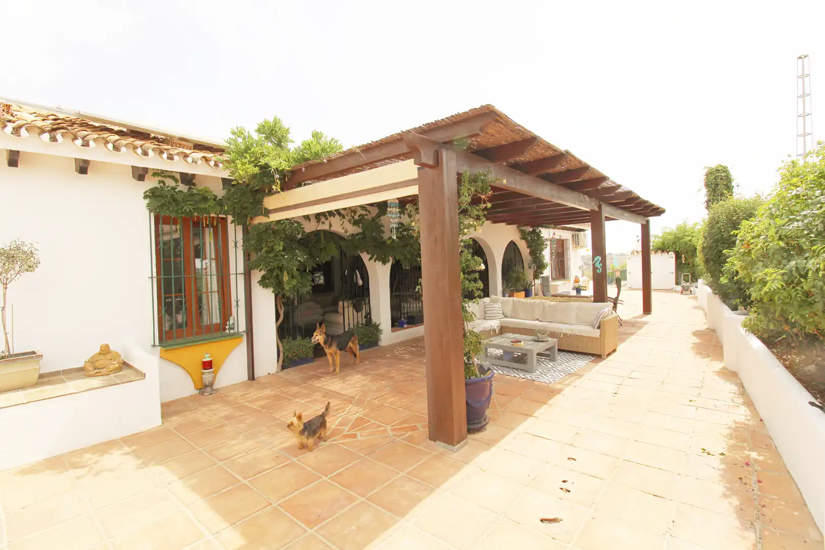 Terraza de Finca rústica en venta en Mijas con Aire acondicionado, Calefacción y Jardín privado