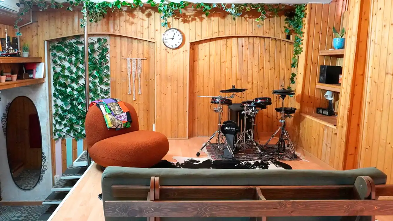 Sala de estar de Estudio en venta en Barcelona con Parquet, Amueblado y Microondas