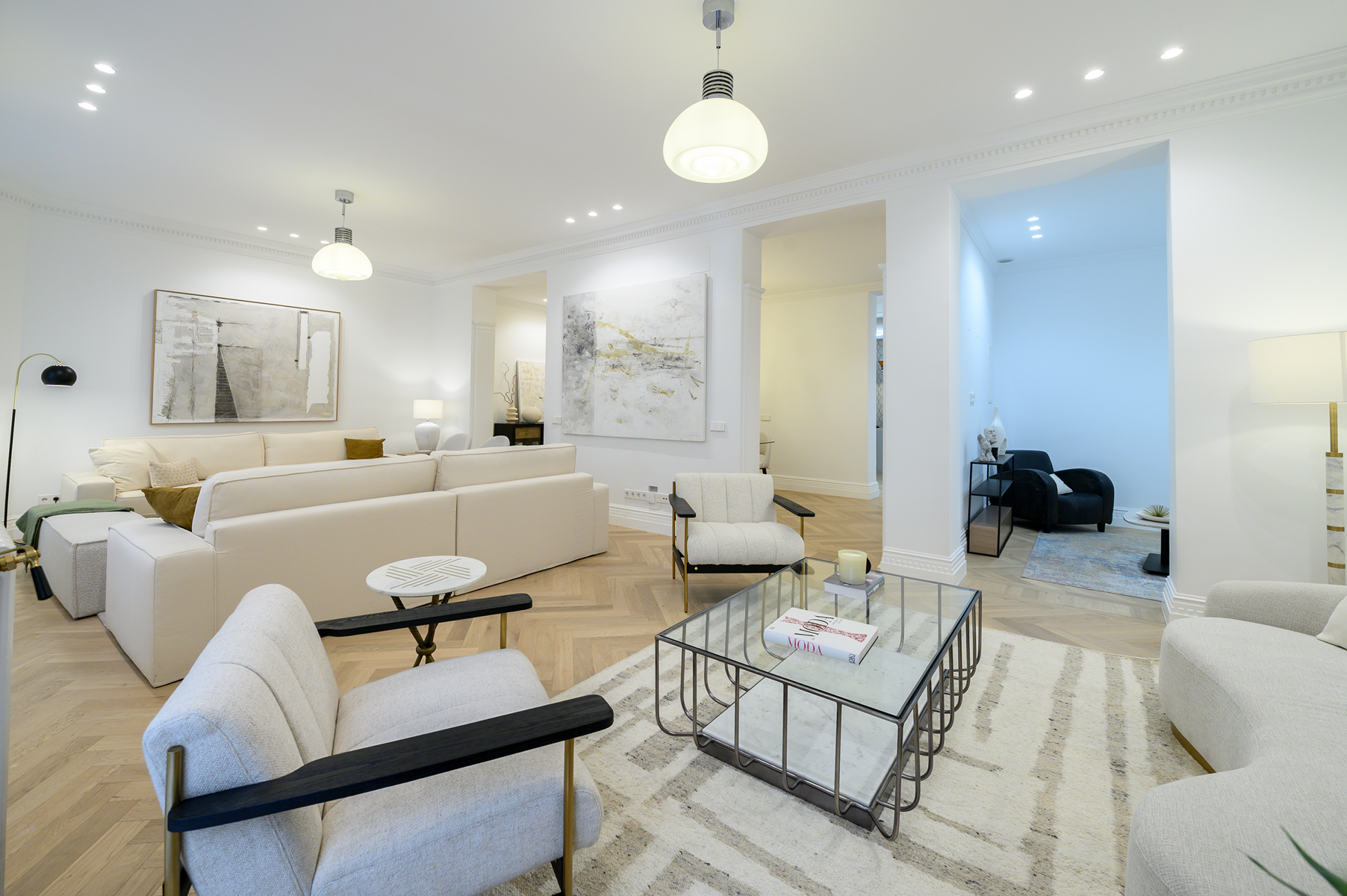 Sala d'estar de Apartament en venda en  Madrid Capital amb Aire condicionat, Calefacció i Terrassa