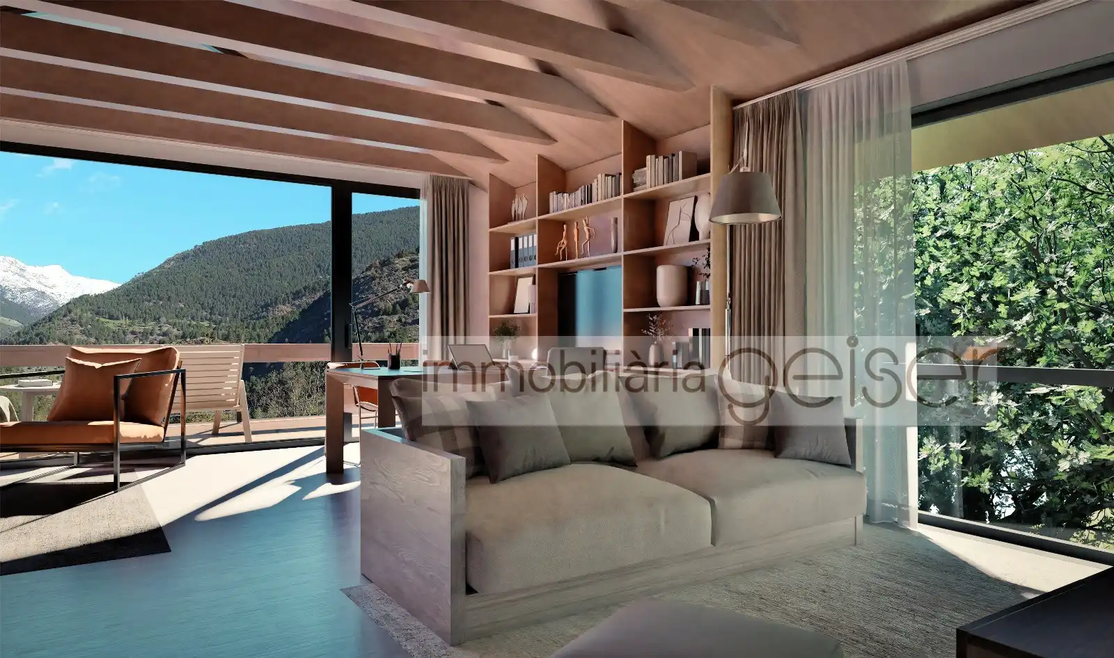Sala de estar de Casa adosada en venta en Ordino con Jardín privado, Balcón y Domótica