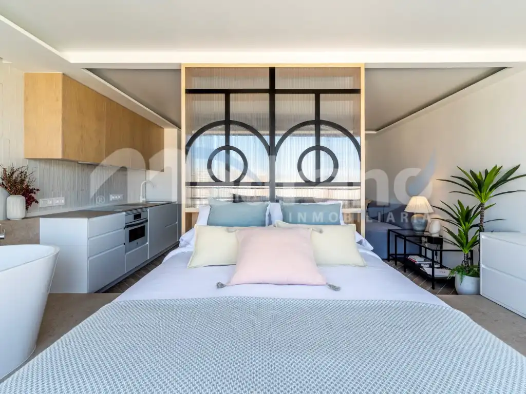 Schlafzimmer von Wohnungen zum Verkauf in Benidorm mit Klimaanlage, Privatgarten und Schwimmbad