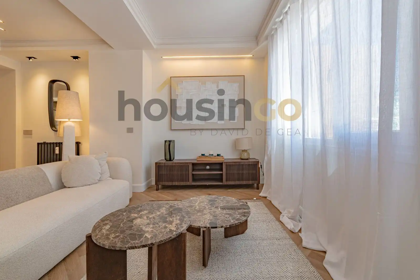 Sala de estar de Ático en venta en Barrio de Salamanca
