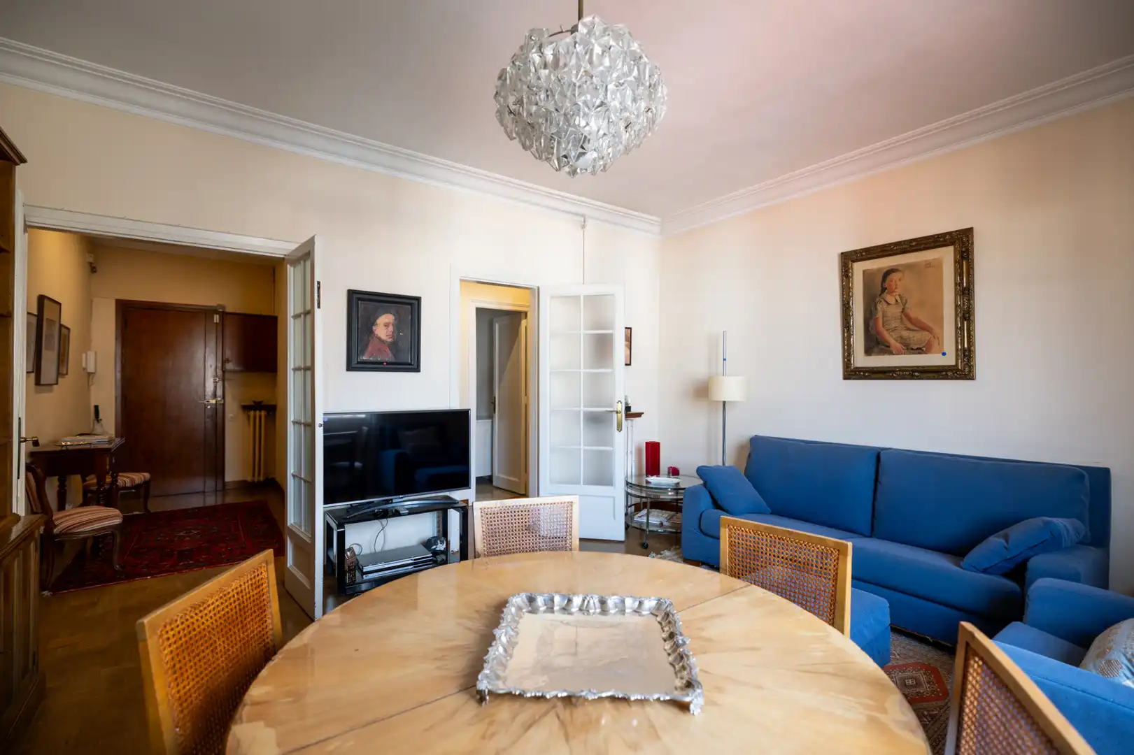 Living room of Flat for sale in Barcelona  with Heating, Parquet flooring and Furnished