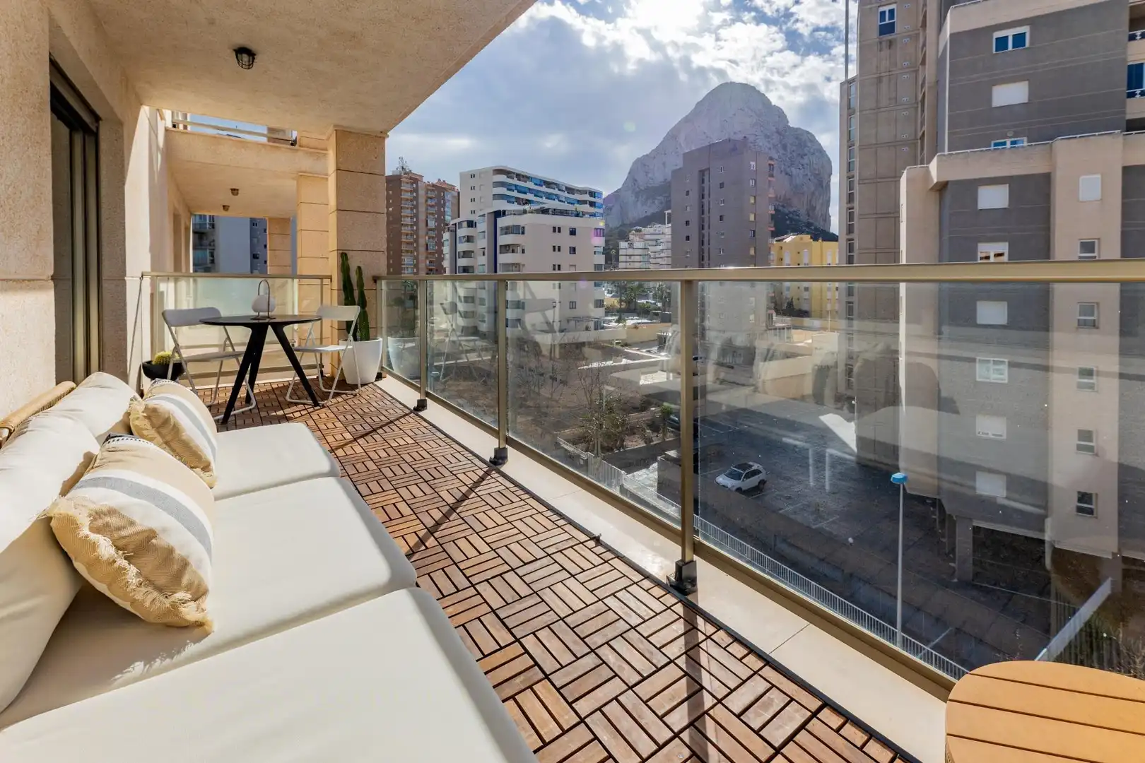 Terraza de Apartamento de alquiler en Calpe / Calp con Aire acondicionado, Parquet y Terraza