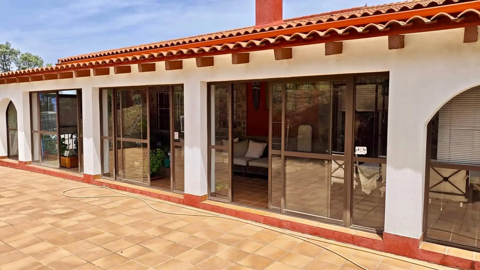 Terrace of Country homes for sale in Plasencia  with Swimming Pool