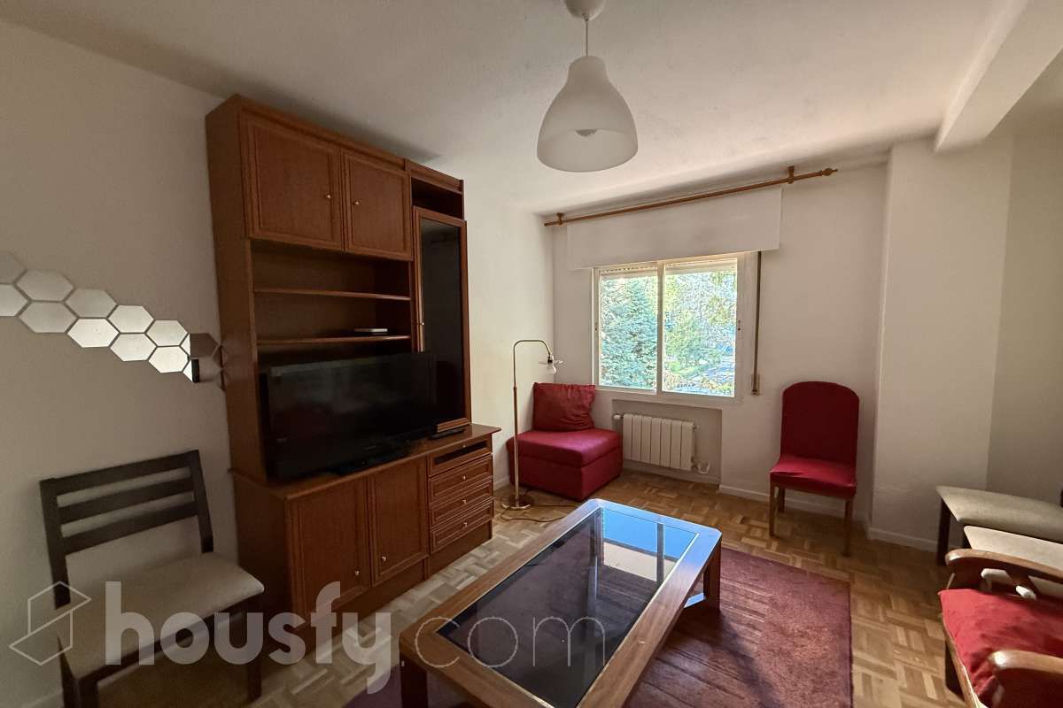 Living room of Flat to rent in  Madrid Capital  with Heating, Parquet flooring and Furnished