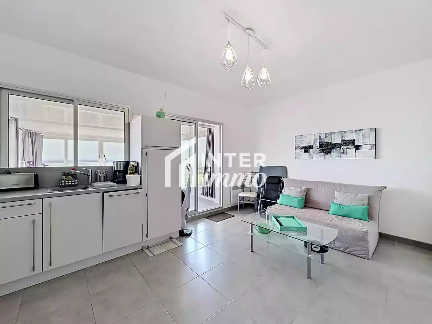 Sala de estar de Apartamento en venta en Roses con Calefacción, Terraza y Amueblado