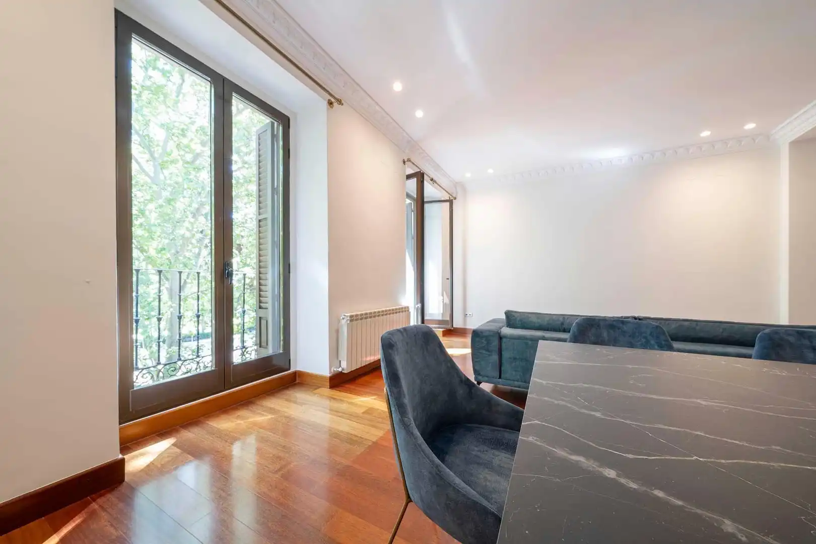 Living room of Flat for rent in Madrid  with Air Conditioner, Heating and Balcony