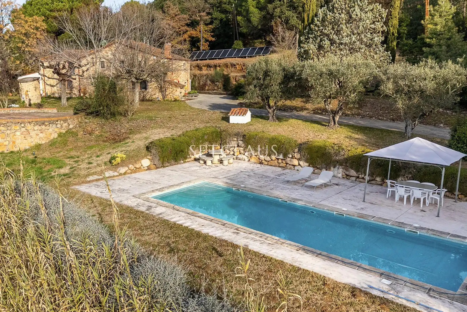 Piscina de Finca rústica en venda en Sant Feliu de Buixalleu amb Aire condicionat, Calefacció i Terrassa
