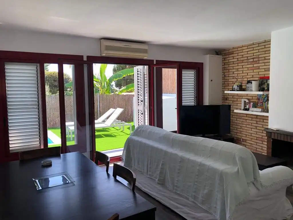 Wohnzimmer von Haus oder Chalet zur Miete in Sant Pere de Ribes mit Klimaanlage, Heizung und Privatgarten