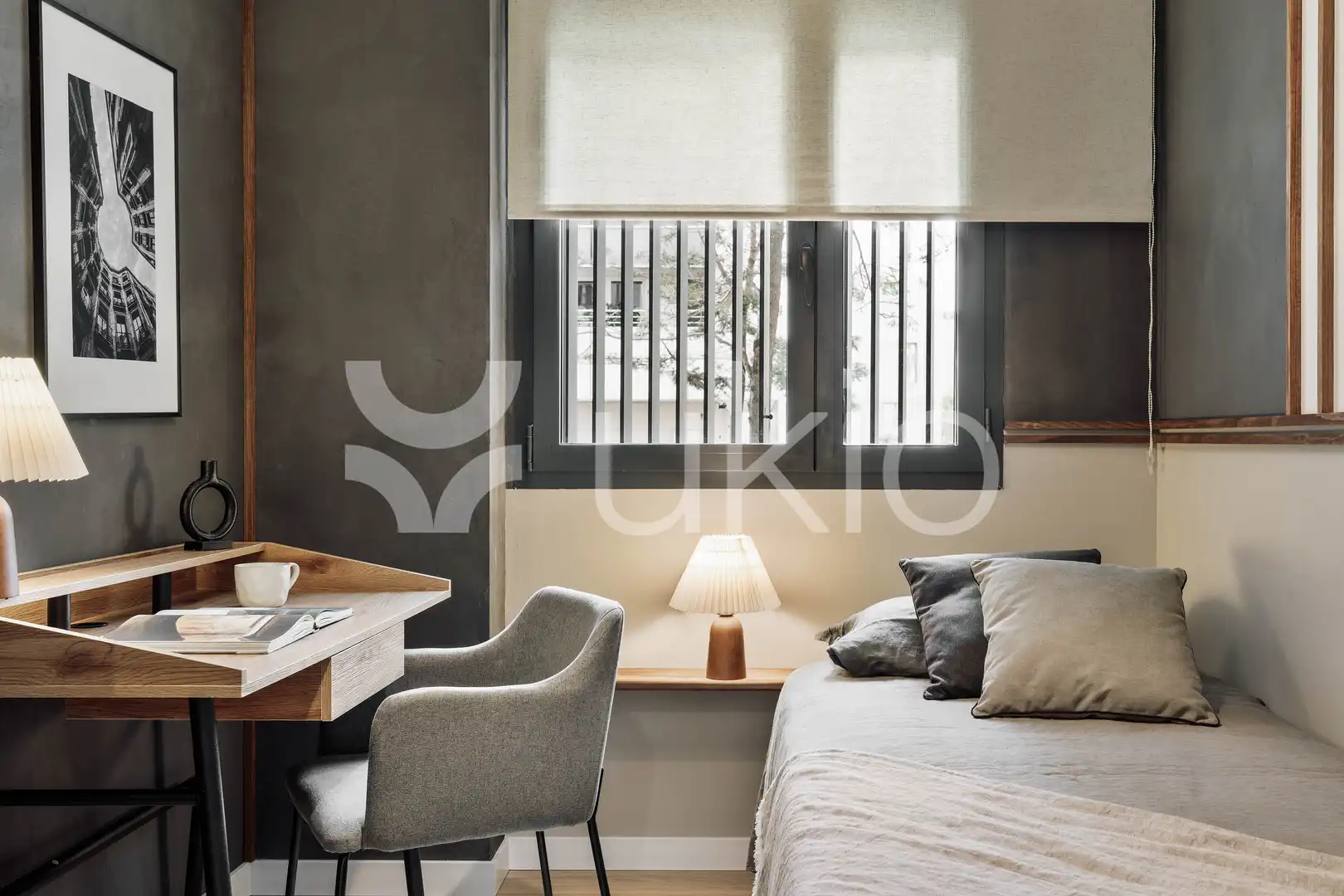 Habitación de Apartamento de alquiler en Barcelona con Aire acondicionado, Calefacción y Amueblado