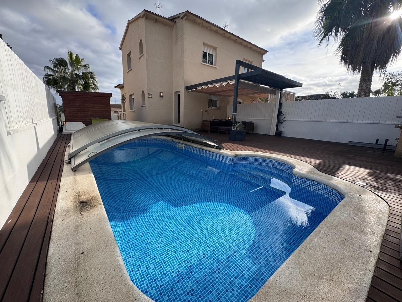 Swimming pool of Single-family semi-detached for sale in La Pobla de Montornès    with Heating, Private garden and Terrace