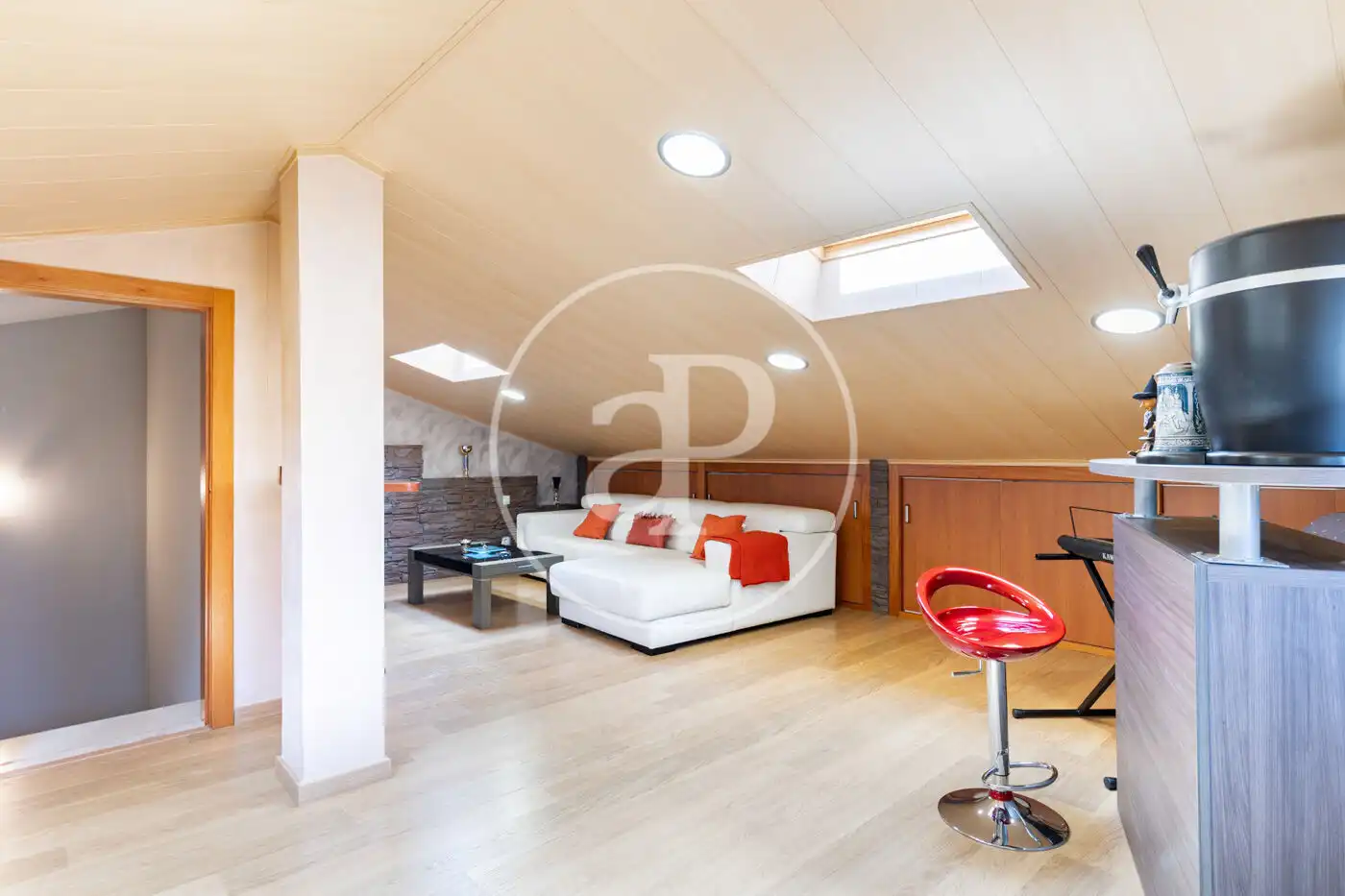 Wohnzimmer von Einfamilien-Reihenhaus zum Verkauf in Sant Quirze del Vallès mit Klimaanlage, Heizung und Privatgarten