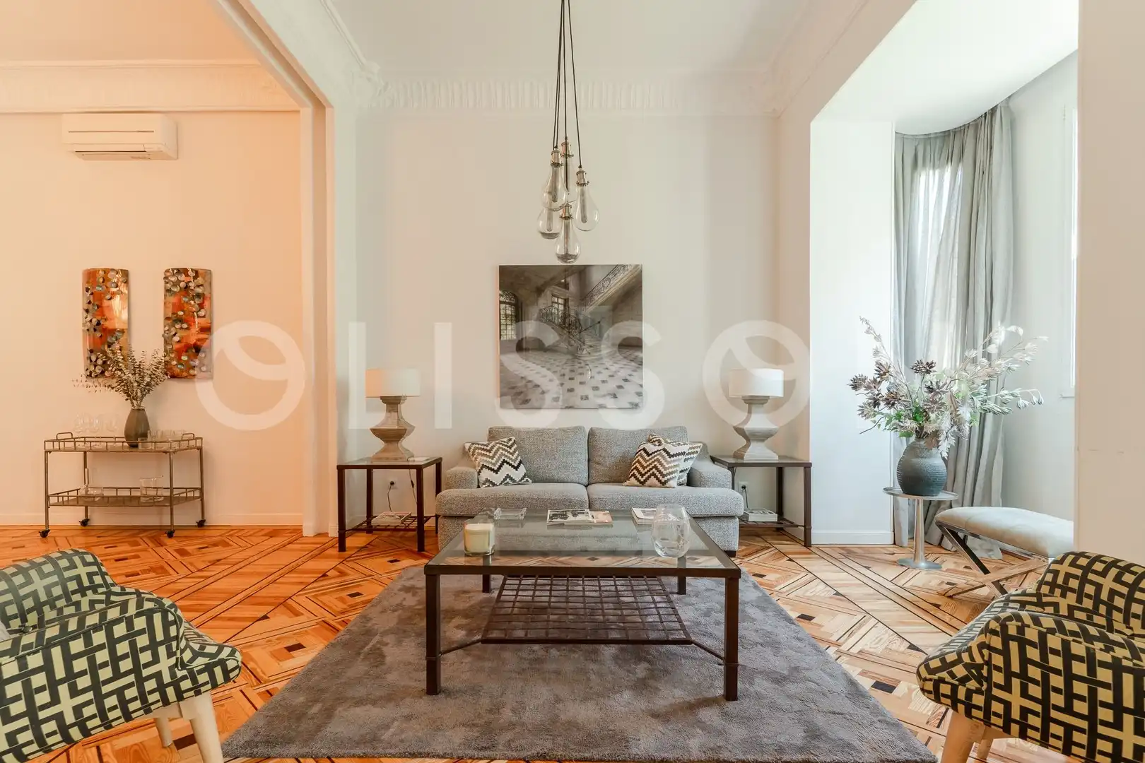 Wohnzimmer von Wohnung zur Miete in Madrid mit Klimaanlage, Heizung und Möbliert