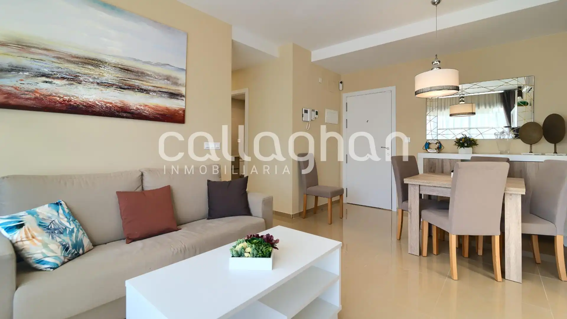 Sala de estar de Piso en venta en Oropesa del Mar / Orpesa con Aire acondicionado, Calefacción y Jardín privado