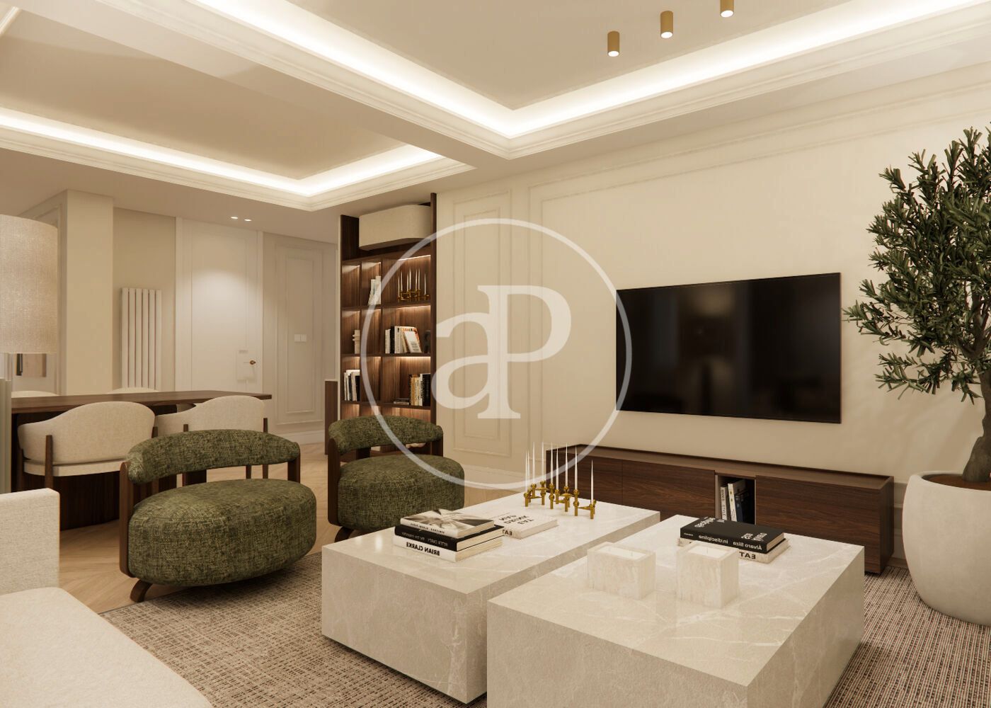 Living room of Flat for sale in  Madrid Capital  with Air Conditioner, Heating and Furnished