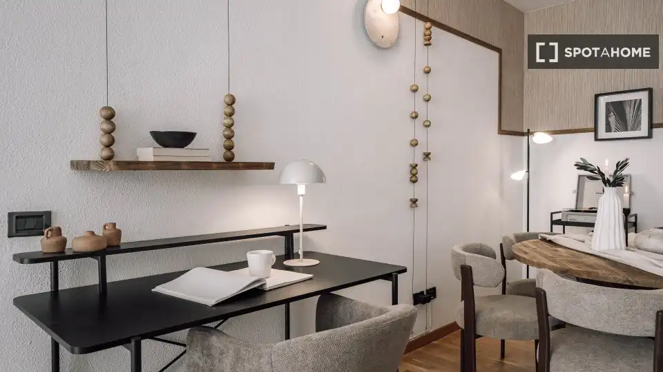 Living room of Flat for rent in Madrid  with Air Conditioner, Heating and Furnished