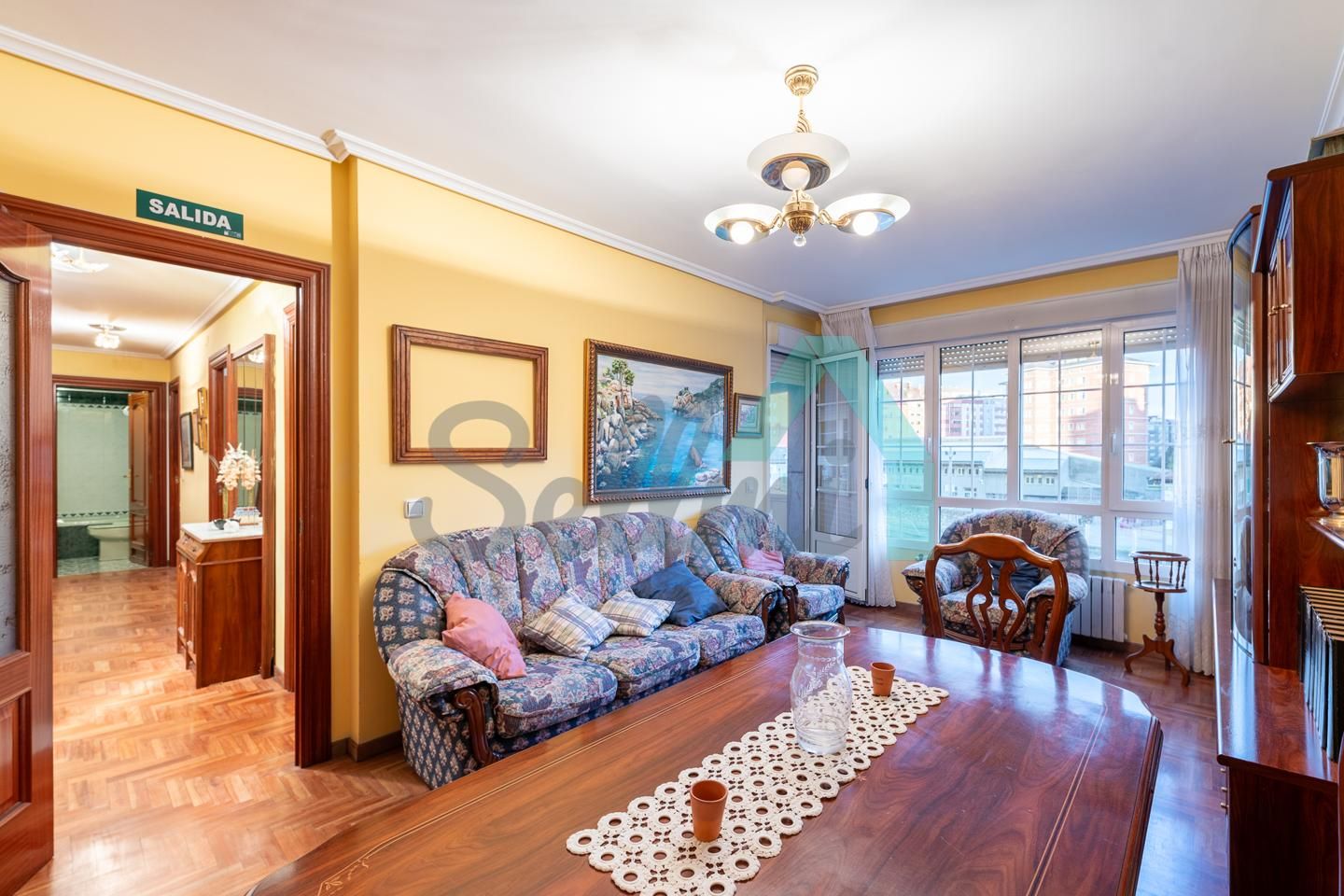 Living room of Flat for sale in Avilés  with Heating, Parquet flooring and Terrace