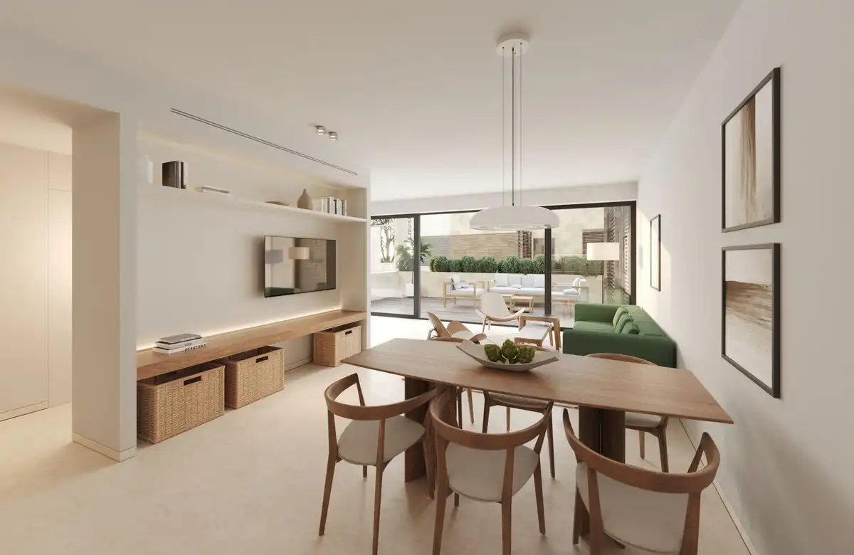 Sala de estar de Apartamento en venta en Estepona con Aire acondicionado y Piscina comunitaria