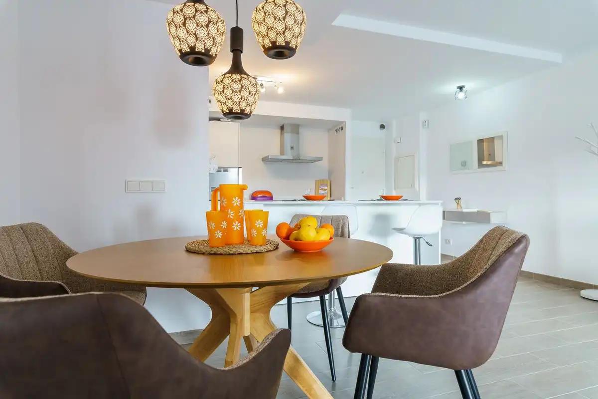 Dining room of Apartments for sale in Mijas  with Air Conditioner, Terrace and Furnished