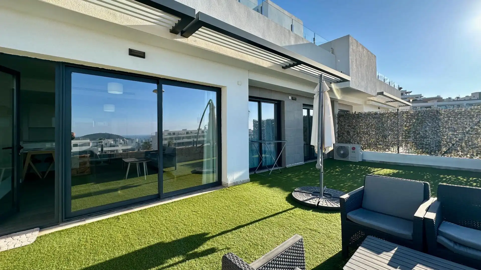 Terraza de Apartamento de alquiler en Finestrat con Aire acondicionado, Calefacción y Terraza