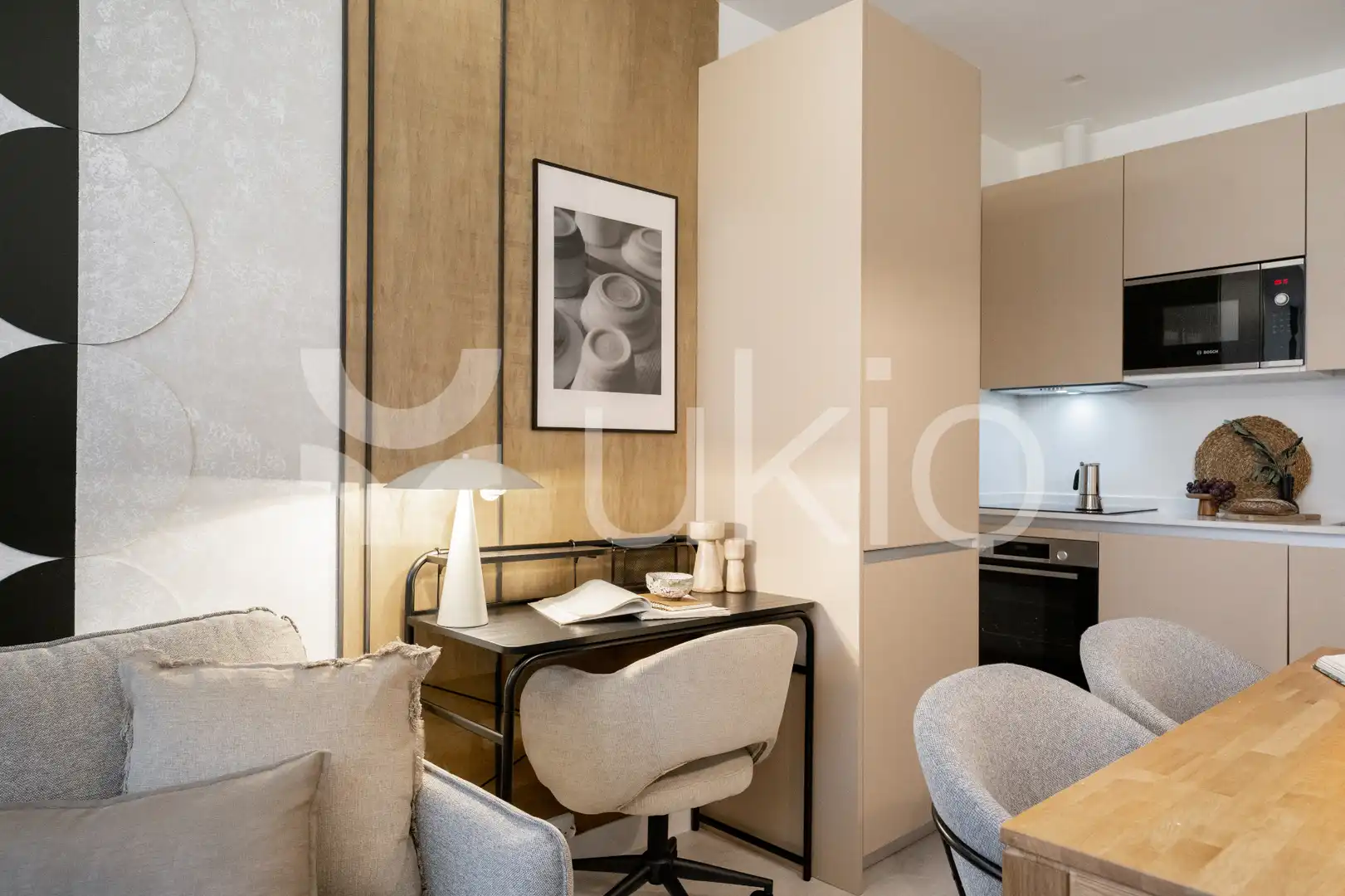 Cocina de Apartamento de alquiler en Madrid con Aire acondicionado, Calefacción y Amueblado