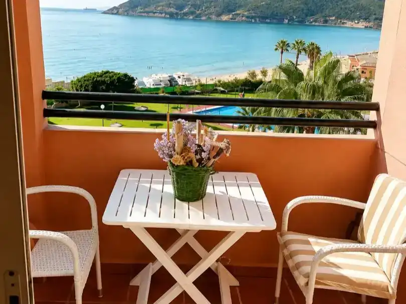 Terrasse von Dachboden zur Miete in Algeciras mit Schwimmbad, Möbliert und Balkon