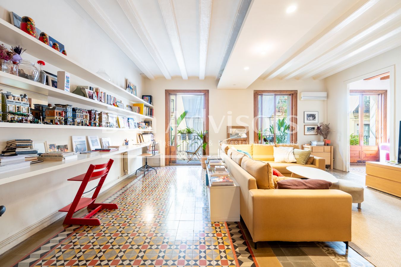 Sala d'estar de Pis en venda en  Barcelona Capital amb Aire condicionat, Calefacció i Balcó