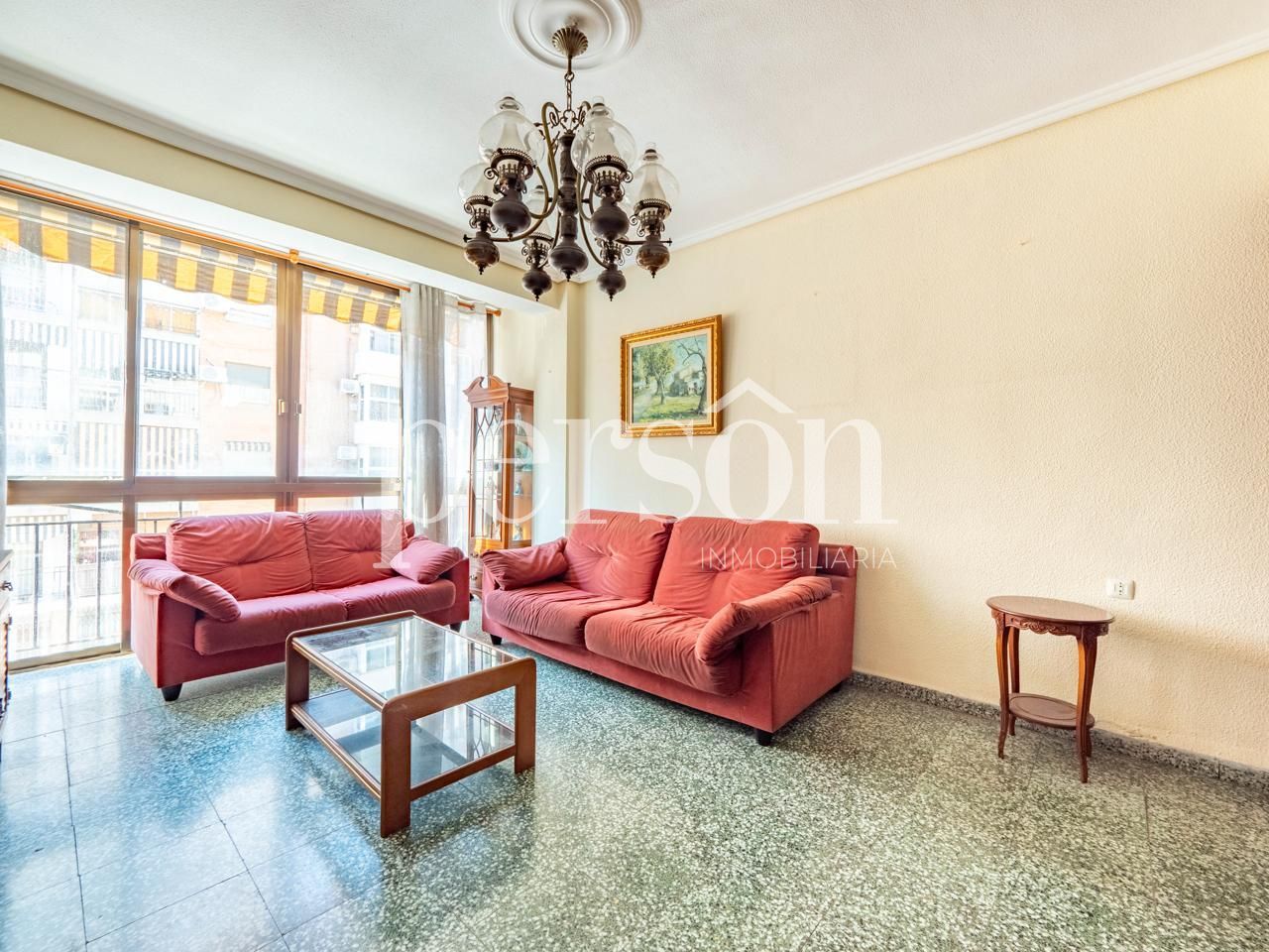Sala de estar de Piso en venta en  Valencia Capital con Aire acondicionado, Terraza y Amueblado