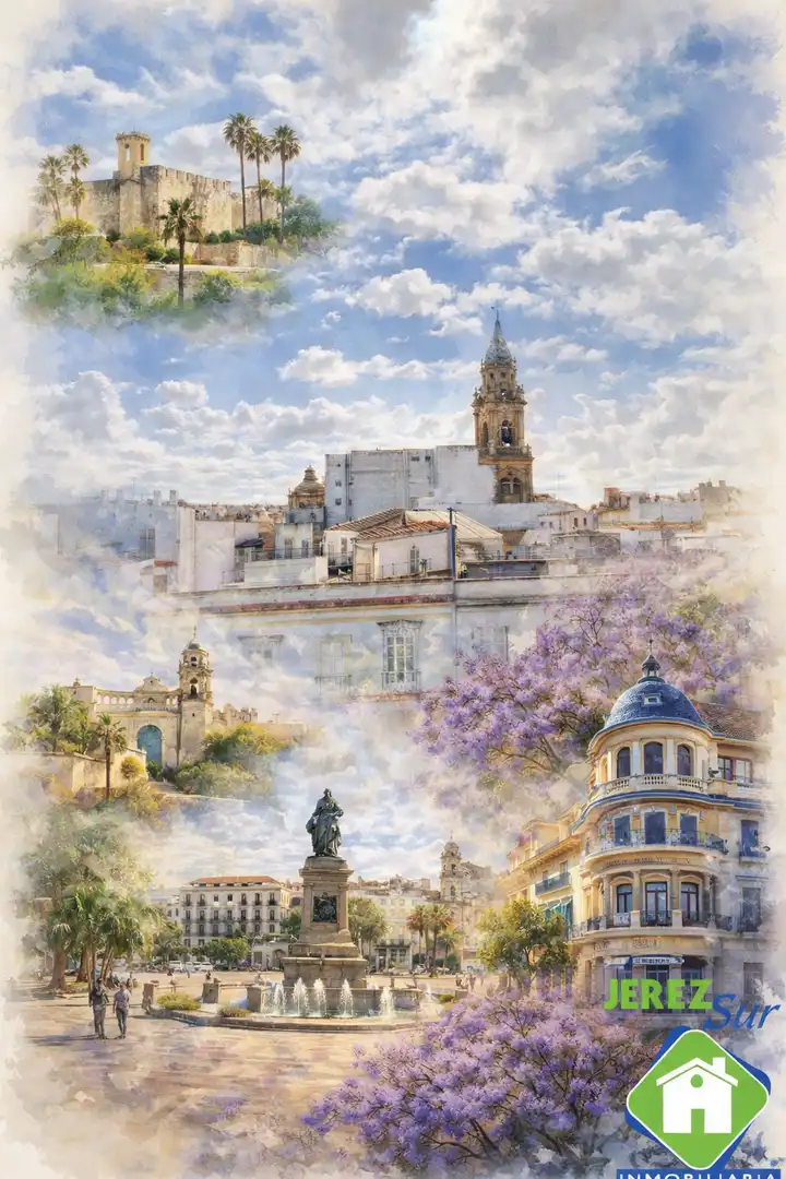 Vista exterior de Piso de alquiler en Jerez de la Frontera con Aire acondicionado, Calefacción y Terraza