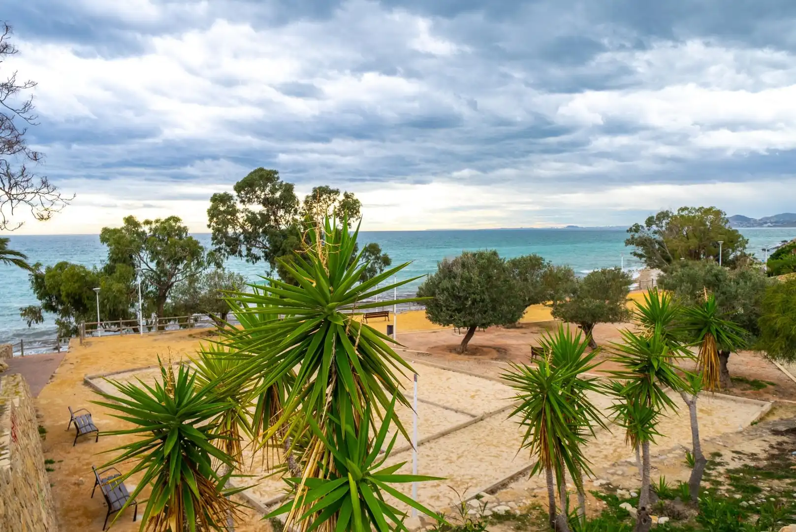 Jardín de Apartamento en venta en Villajoyosa / La Vila Joiosa con Aire acondicionado, Trastero y Amueblado