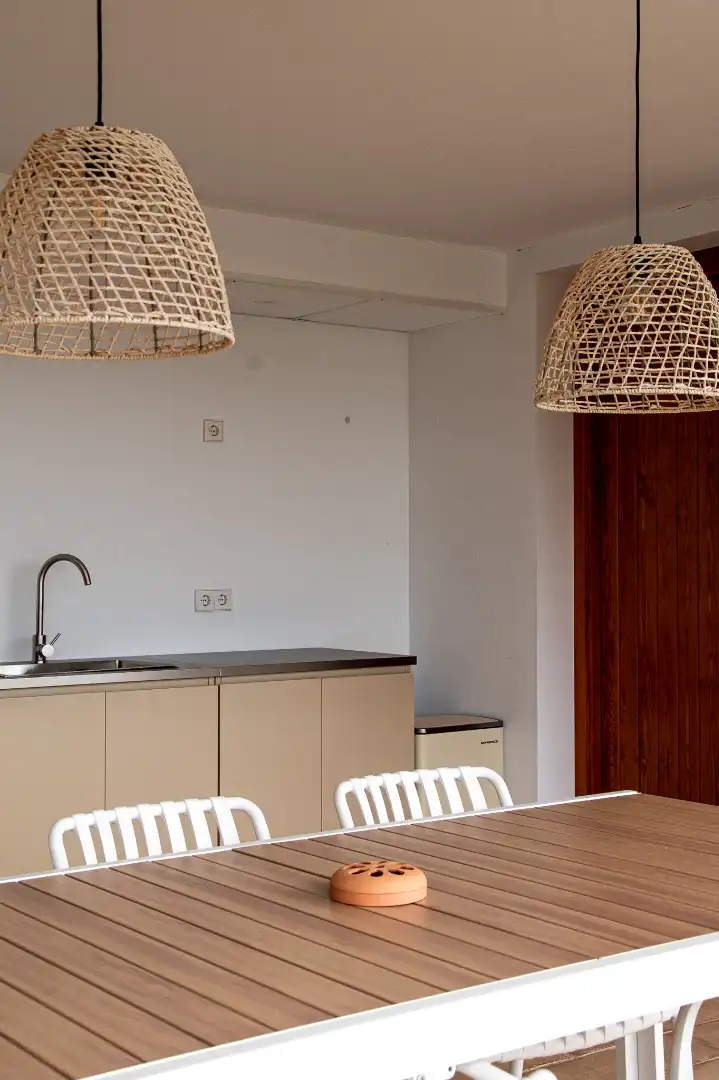 Küche von Country house zur Miete in Santa Cristina d'Aro mit Klimaanlage, Heizung und Privatgarten