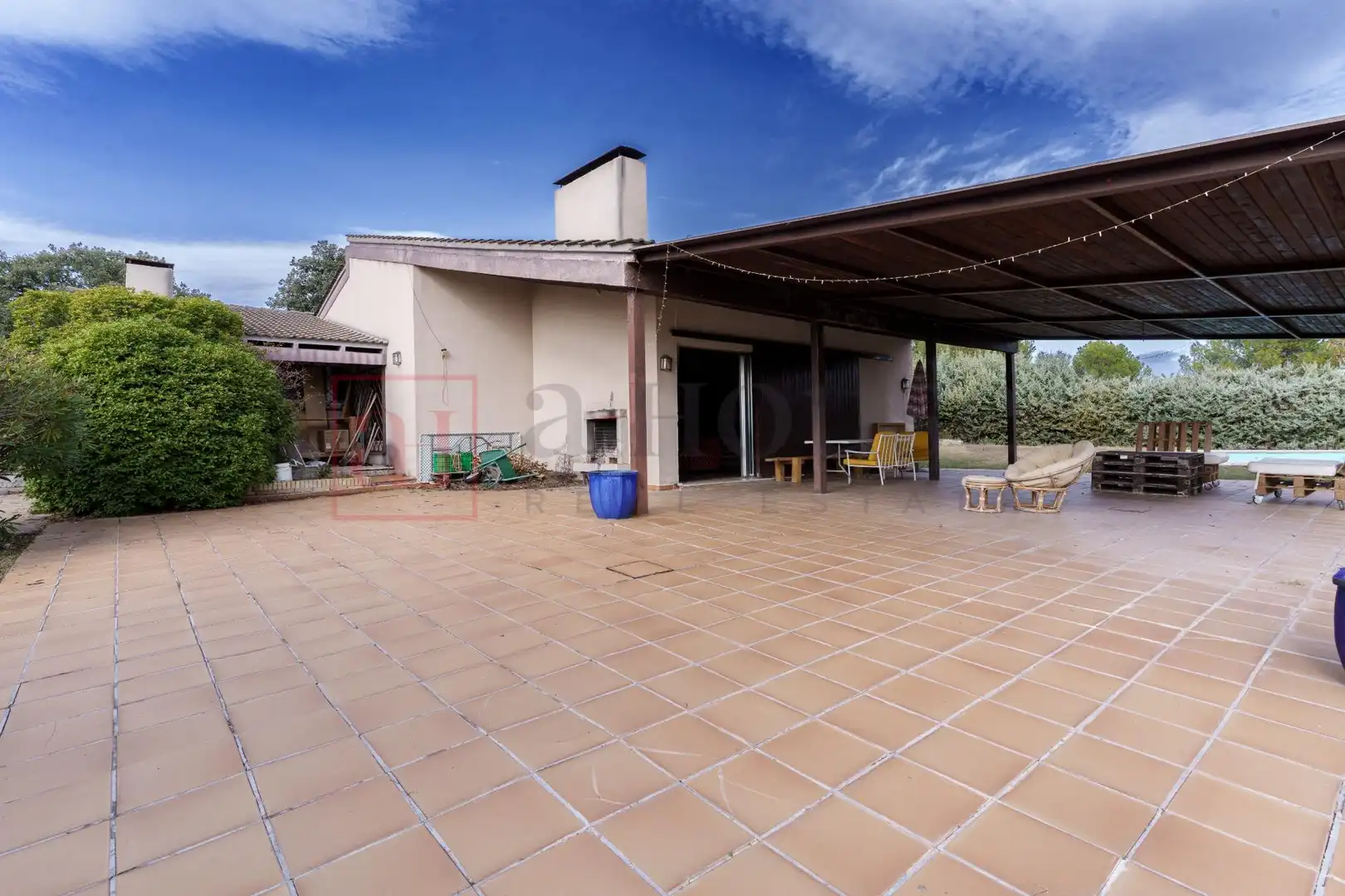 Terrassa de Finca rústica en venda en Villanueva de la Cañada amb Calefacció, Jardí privat i Piscina