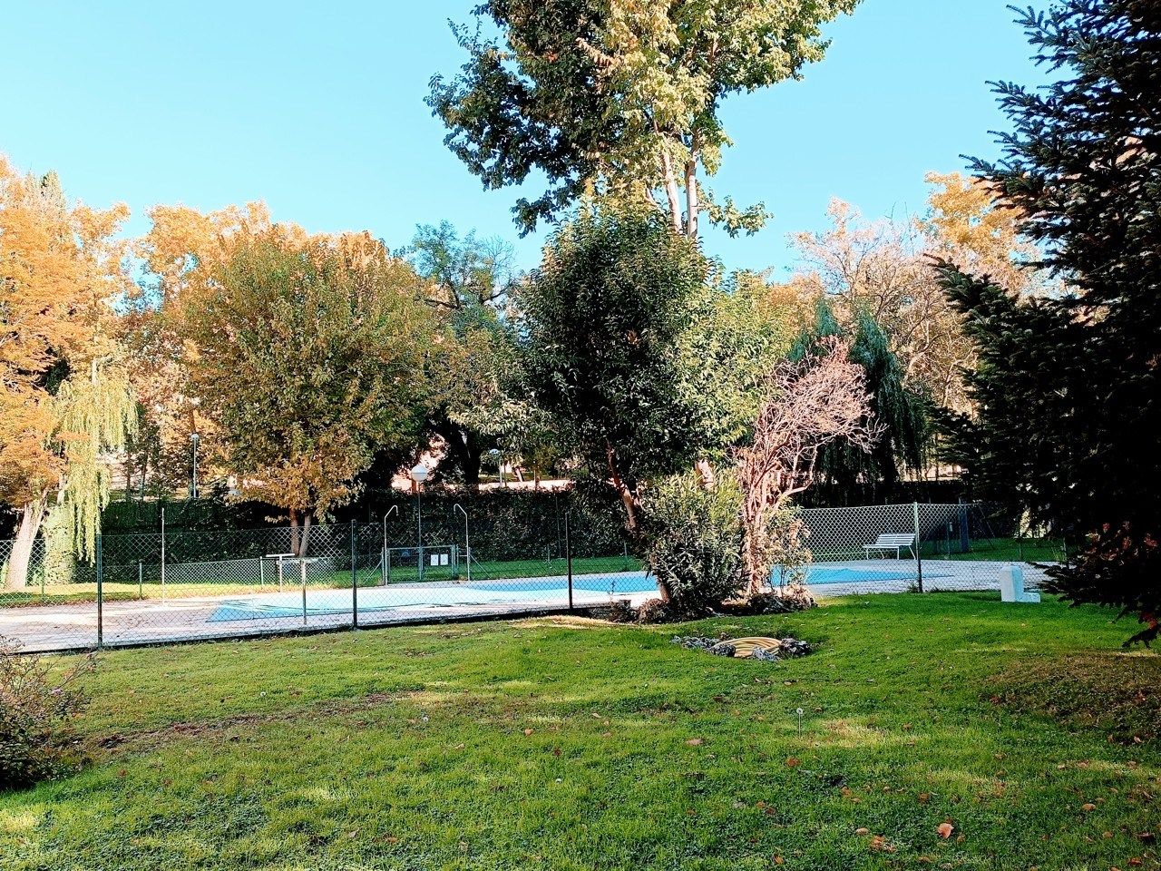 Swimming pool of Flat to rent in  Madrid Capital  with Air Conditioner, Heating and Oven