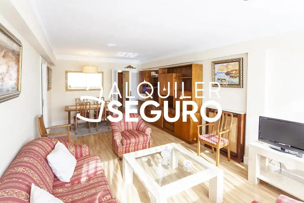 Sala d'estar de Pis de lloguer en Madrid amb Calefacció, Terrassa i Moblat