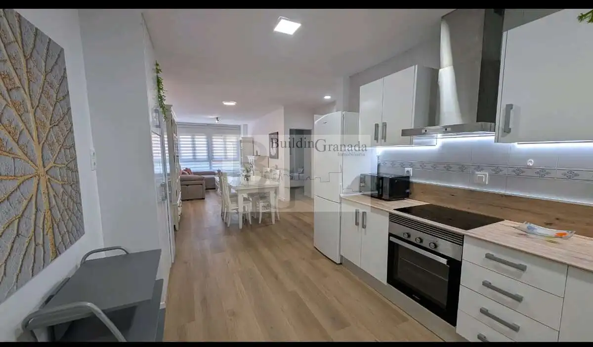 Kitchen of Flat for rent in Granada  with Heating, Furnished and Balcony