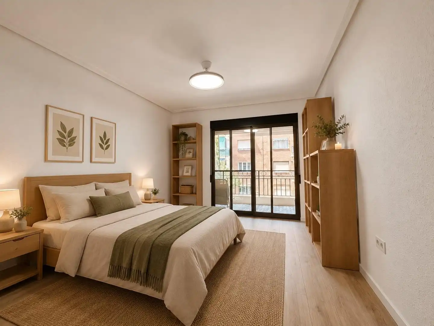 Bedroom of Flat for rent in Valencia  with Air Conditioner, Heating and Balcony