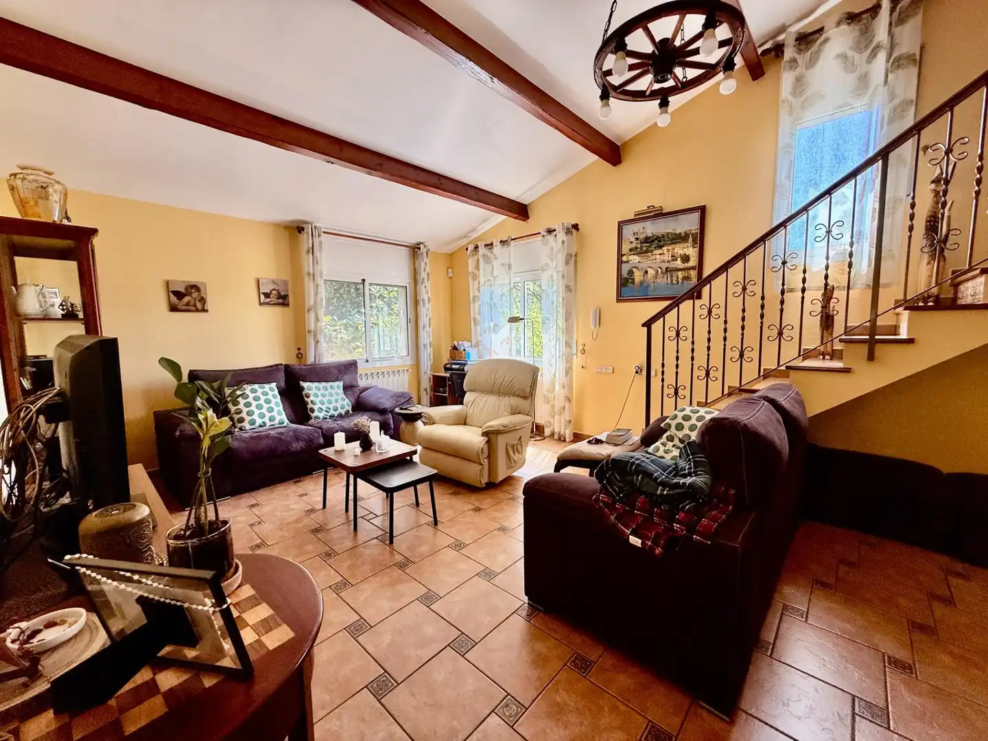 Sala de estar de Casa o chalet en venta en L'Ametlla del Vallès con Calefacción, Jardín privado y Terraza