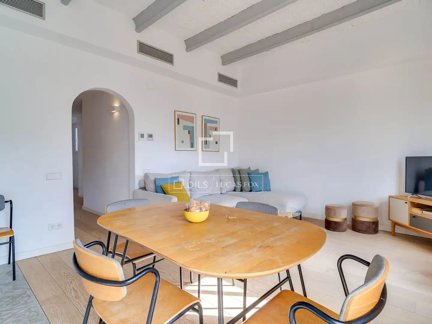 Esszimmer von Dachboden zum Verkauf in Barcelona mit Klimaanlage, Heizung und Terrasse