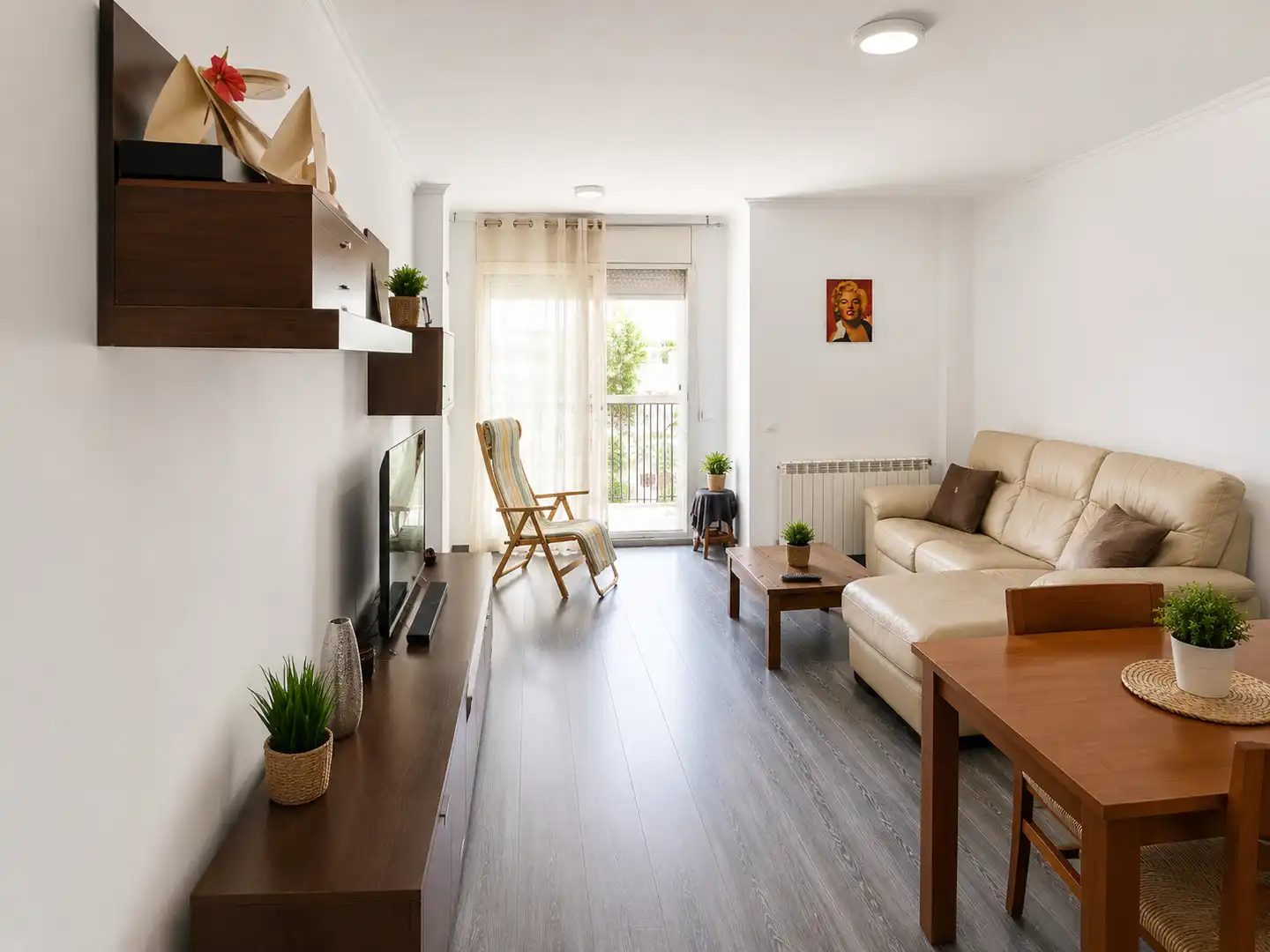 Wohnzimmer von Wohnung zum Verkauf in Terrassa mit Heizung, Parkett und Balkon