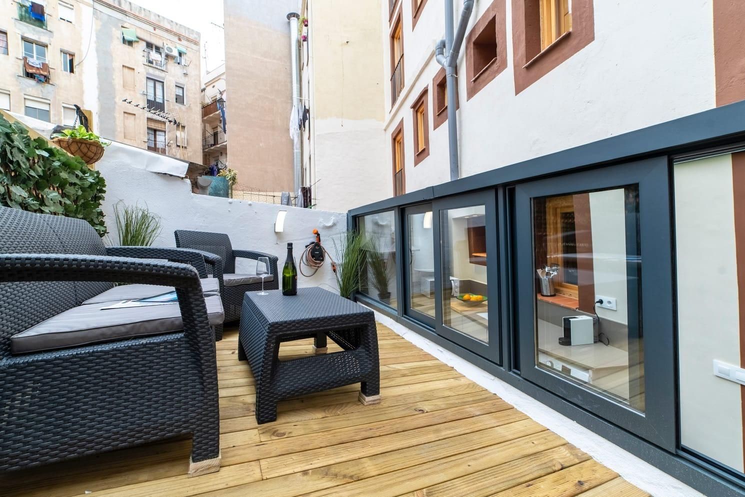 Terrace of Flat for rent in  Barcelona Capital  with Parquet flooring, Terrace and Furnished
