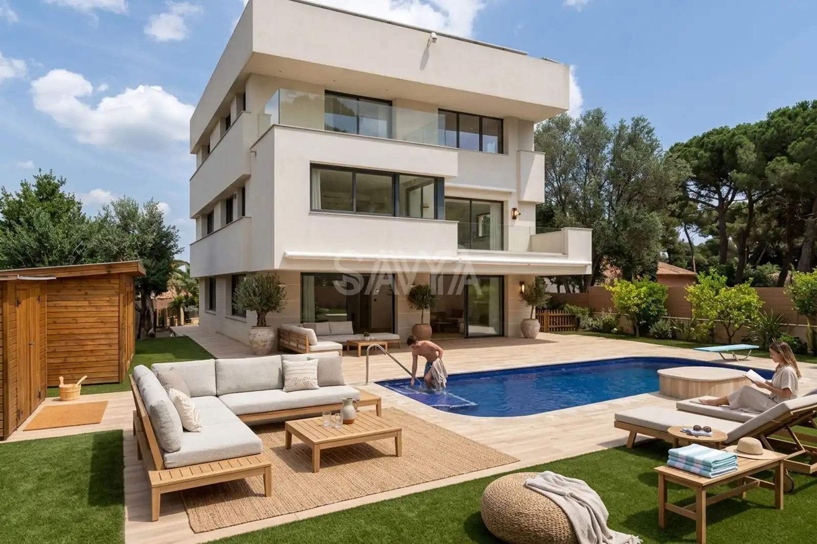 Jardín de Casa o chalet en venta en Barcelona con Aire acondicionado, Calefacción y Jardín privado