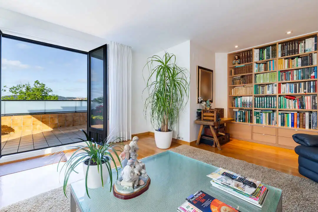 Sala d'estar de Àtic de lloguer en Donostia - San Sebastián  amb Aire condicionat, Calefacció i Terrassa