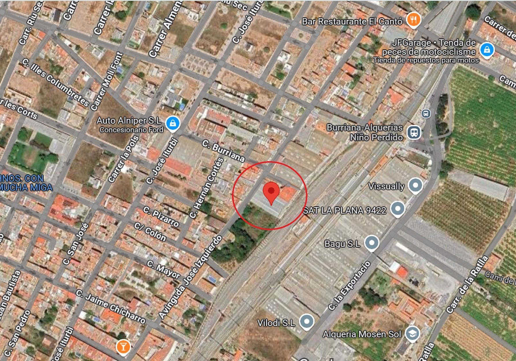 Vista exterior de Nau industrial en venda en Alquerías del Niño Perdido