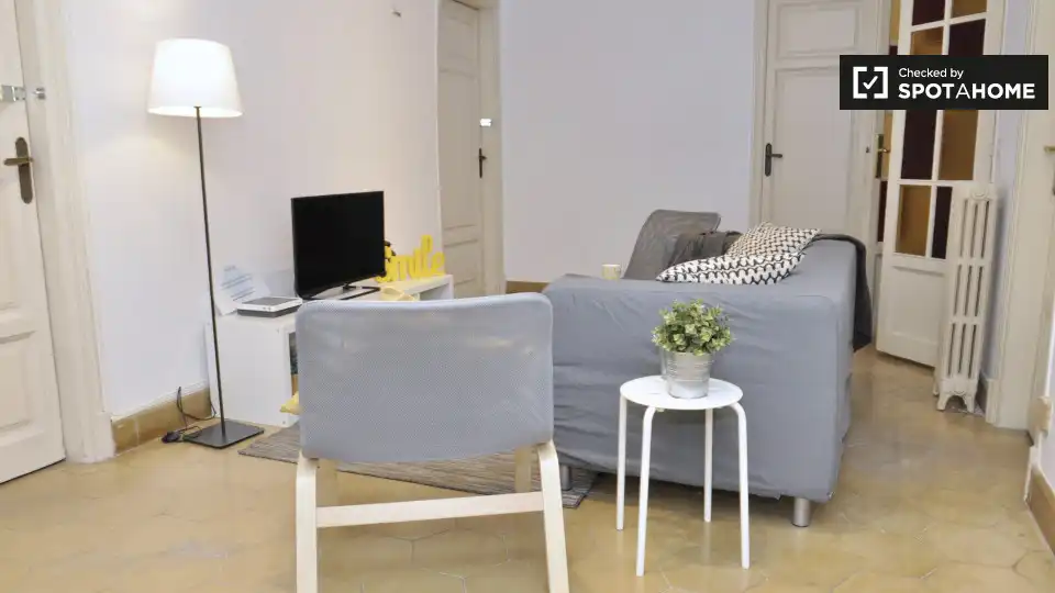Sala d'estar de Pis de lloguer en Barcelona amb Aire condicionat, Calefacció i Moblat