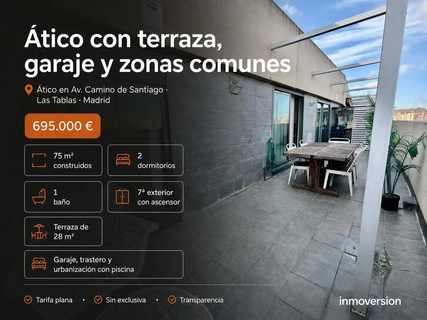Terraza de Ático en venta en Madrid con Aire acondicionado, Calefacción y Terraza