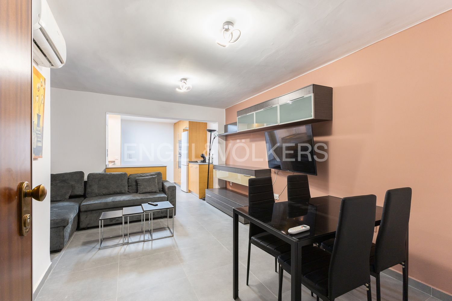 Living room of Apartment to rent in  Valencia Capital  with Air Conditioner, Heating and Furnished