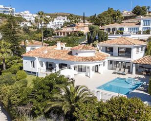 Exterior view of House or chalet for sale in Málaga Capital  with Air Conditioner, Terrace and Swimming Pool